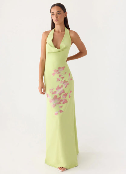 Quaresma Embellished Maxi Dress - Lime