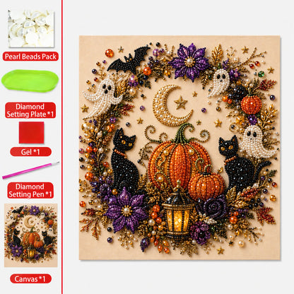 Last Day 49% OFF –  Halloween Pearl Art DIY Kit – Turn Tiny Pearls into Spooky-Cute Magic