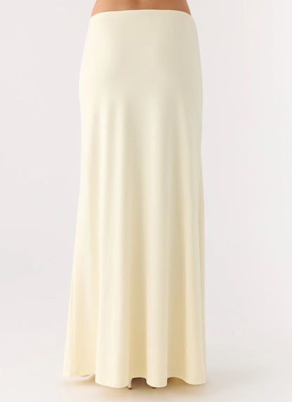 Like A Flower Maxi Skirt - Lemon Yellow