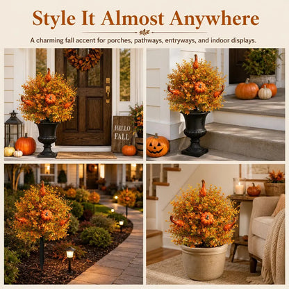 🔥 Last Day 49% OFF – Artificial Fall Pumpkin Tree Stakes