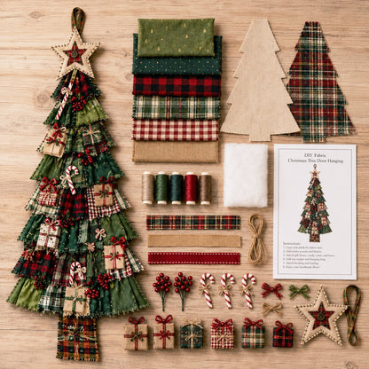 🎄Christmas Patchwork Tree Door Hanging DIY Kit