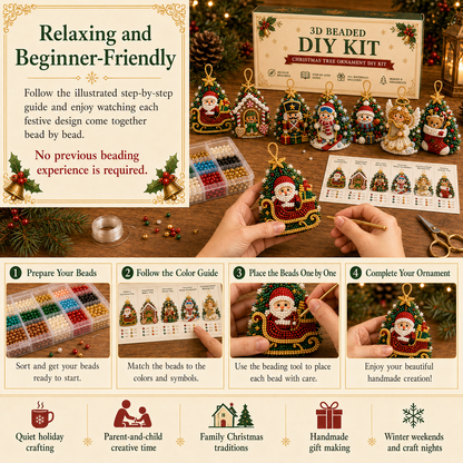 🔥Limited time 70% OFF -🎄 3D Beaded Christmas Tree Ornament DIY Kit (🧘Relaxing & Beginner-Friendly)