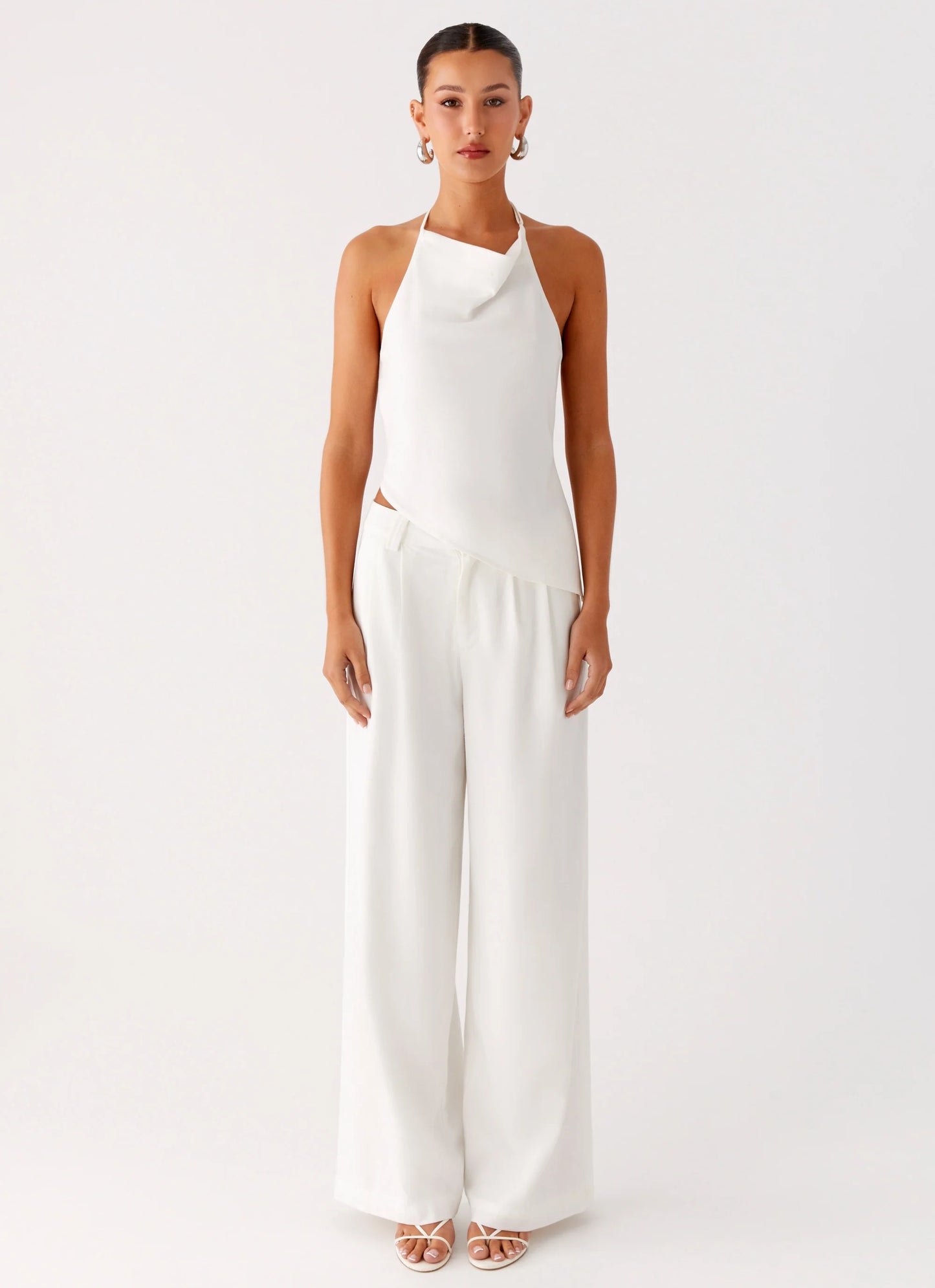 Delong Backless Linen Top - White