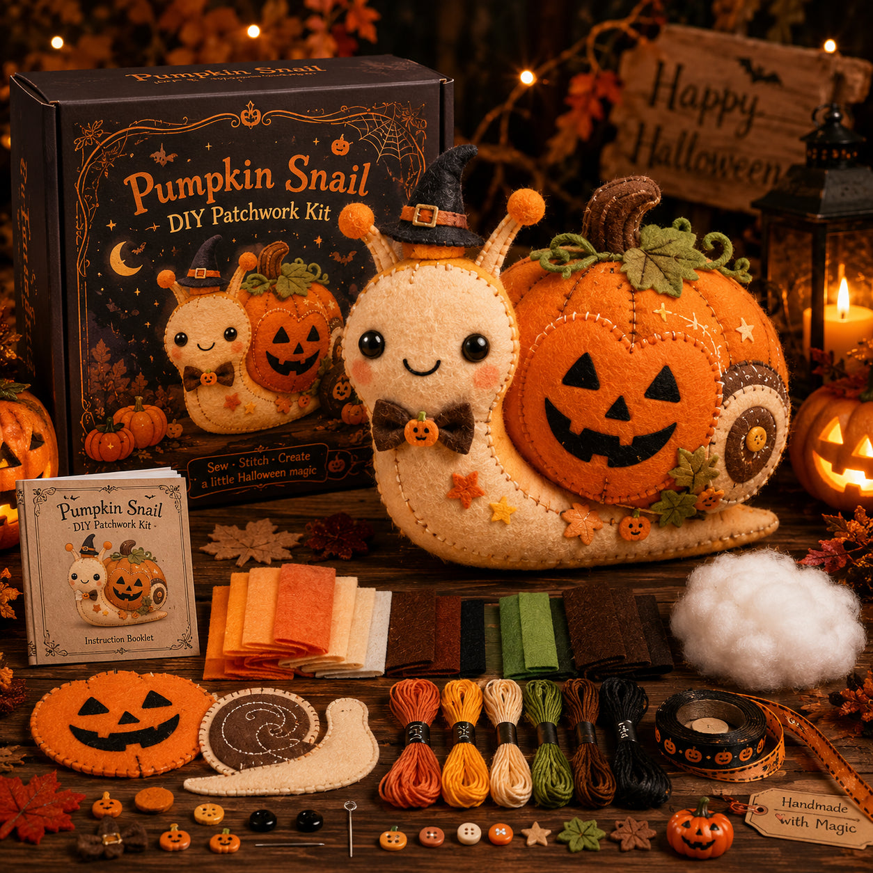 DIY Halloween Patchwork Kit – Sew Your Own Cute Spooky Friend 🎃🧵