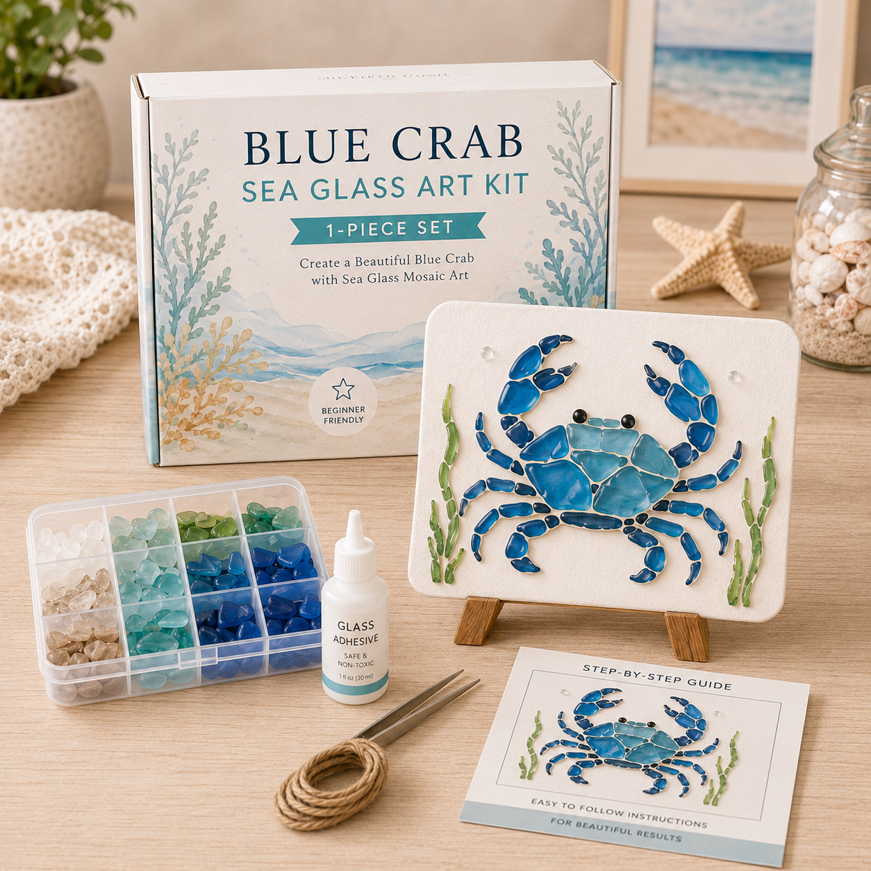 🌸🙏💖Sea Glass Art Kit – Create Stunning Mosaic Masterpieces at Home 🐢