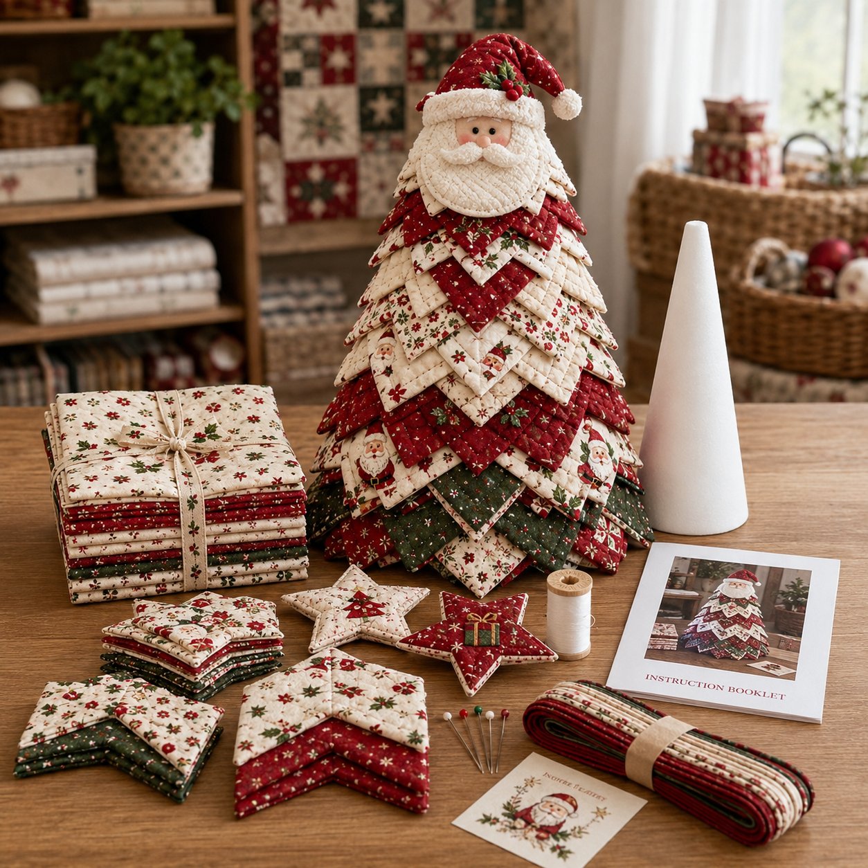 🎄🎅DIY Quilted Santa Christmas Tree Kit🎁