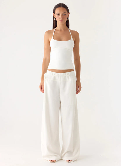 Isobel Linen Pants - White