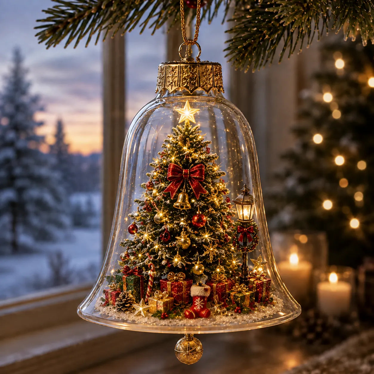 ✨🎄 Glowing Christmas Story Ornament – Light-Up Mini Holiday Scene