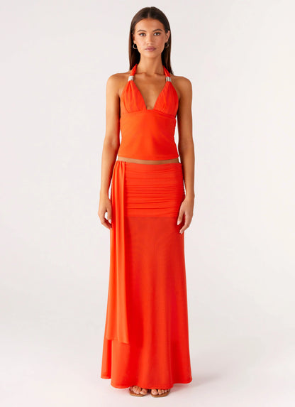 Blaze Halter Top - Fire Red
