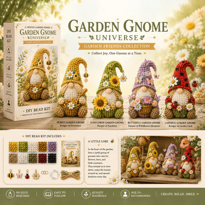 Garden Gnome DIY Bead Kit – Handmade Beaded Gnome Craft Kit