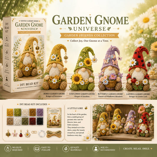 Garden Gnome DIY Bead Kit – Handmade Beaded Gnome Craft Kit
