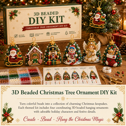 🔥Limited time 70% OFF -🎄 3D Beaded Christmas Tree Ornament DIY Kit (🧘Relaxing & Beginner-Friendly)