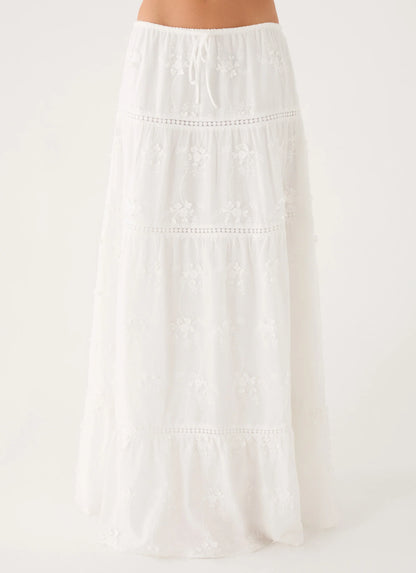 Yours To Keep Maxi Skirt - White