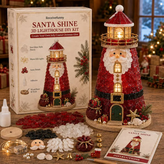 💙 DIY Sea Glass Lighthouse Kit – Light-Up Coastal Craft & Handmade Home Decor