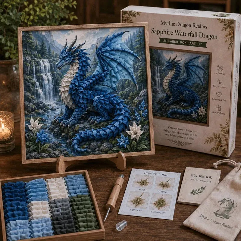 🎁Last Day Sale - 49% OFF🐉 Mythic Dragon Realms 3D Fabric Poke Art Kit