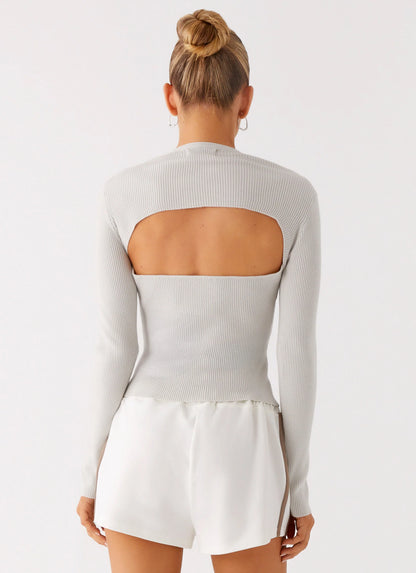 Carissa Open Back Top - Grey