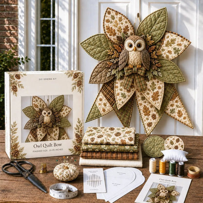 🎀 Beginner-Friendly Oversized Quilted Bow Sewing Kit | Coordinated Printed Fabrics, Batting, Pre-Designed Templates & Complete Supplies for a Full 23–25 in 3D Statement Bow ✨