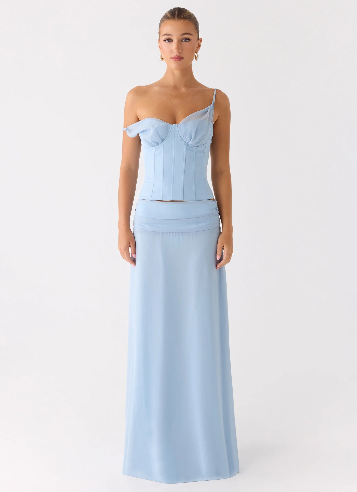 Natalya Maxi Skirt - Pale Blue