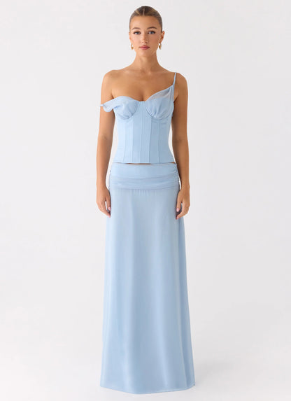 Natalya Maxi Skirt - Pale Blue