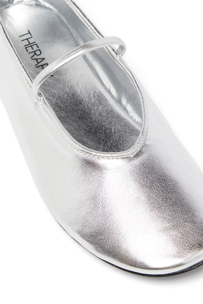THERAPY Moncherri Ballet Flat Silver Smooth