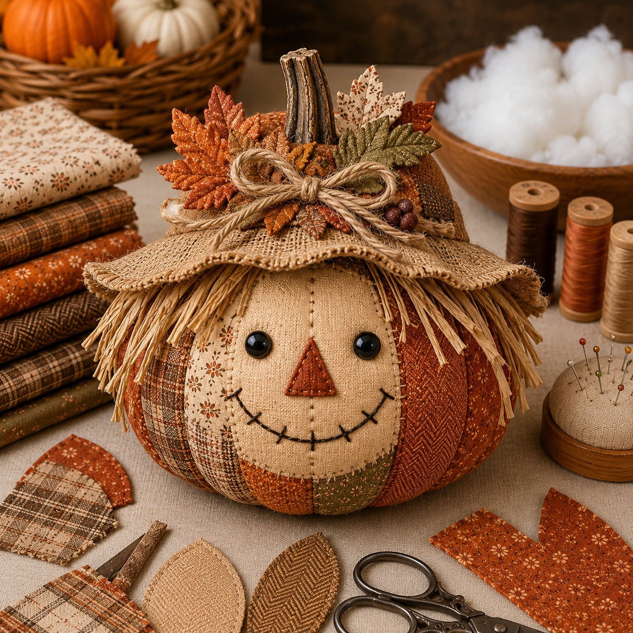 Cozy Harvest Pumpkin Patchwork Kit – DIY Quilted Fall Décor