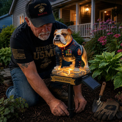 🇺🇸 Last Day Promo: 49% OFF 🎖️-USMC Devil Dog Semper Fidelis Solar Garden Light - ✈️Buy 2 Free Shipping Today!