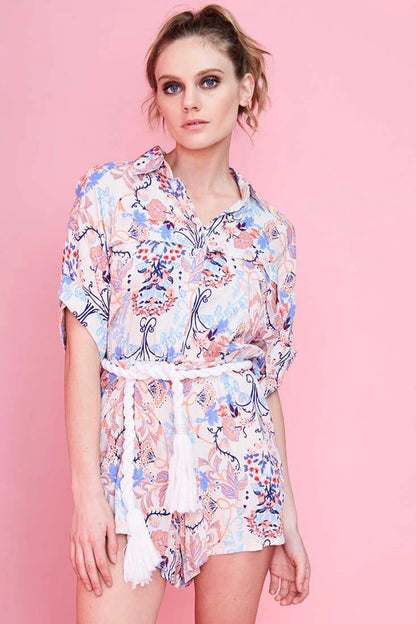 Cassidy Casual Romper Floral Red