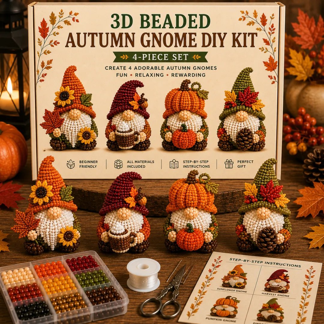🇺🇸 3D Beaded Patriotic Gnome DIY Kit ✨ Celebrate Freedom With Handmade American Spirit ❤️🤍💙