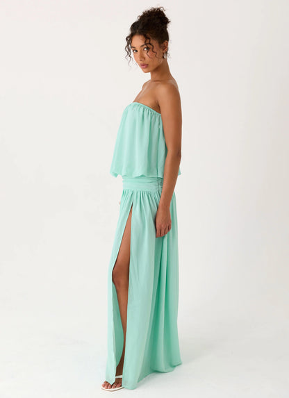 Lioras Strapless Maxi Dress - Aqua