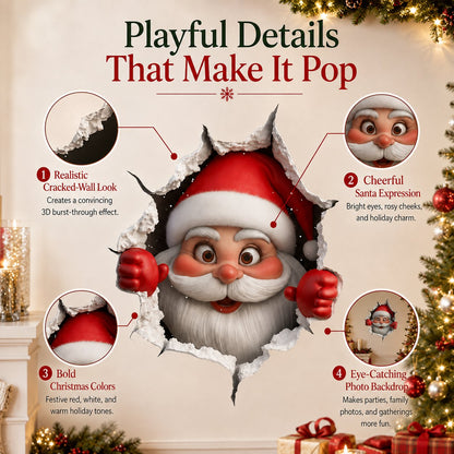 Creative 3D Christmas Santa Wall Sticker