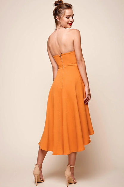 Monogram Strapless Midi Dress Mango