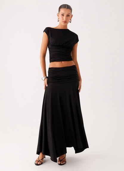 Liana Asymmetrical Top - Black