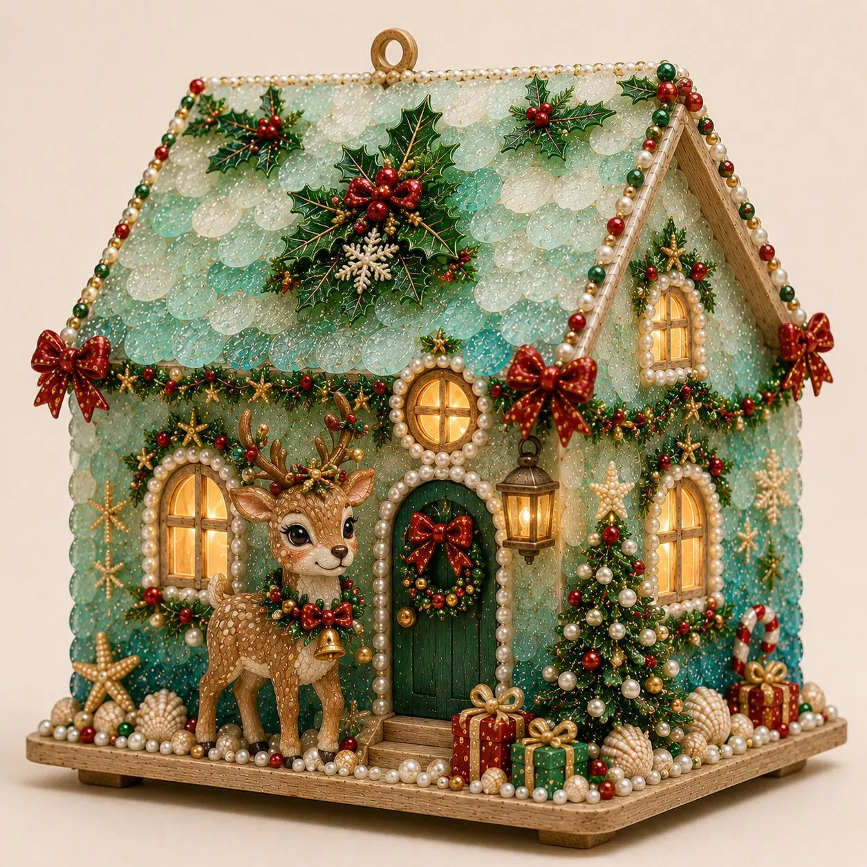 🏡DIY Glowing Coastal Glass-Style Christmas Cottage Kit Collection 💕