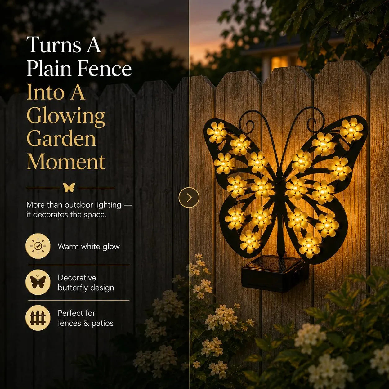 Solar Metal Butterfly Wall Lights Outdoor Decor🦋