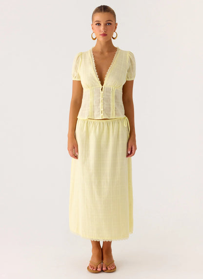 Sweet Lullaby Button Up Shirt - Lemon Yellow