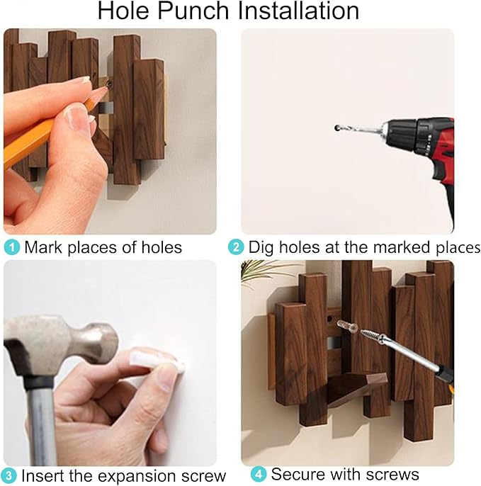🎹Wall-Mounted Wooden Coat Rack 🎹Piano Key Style Design