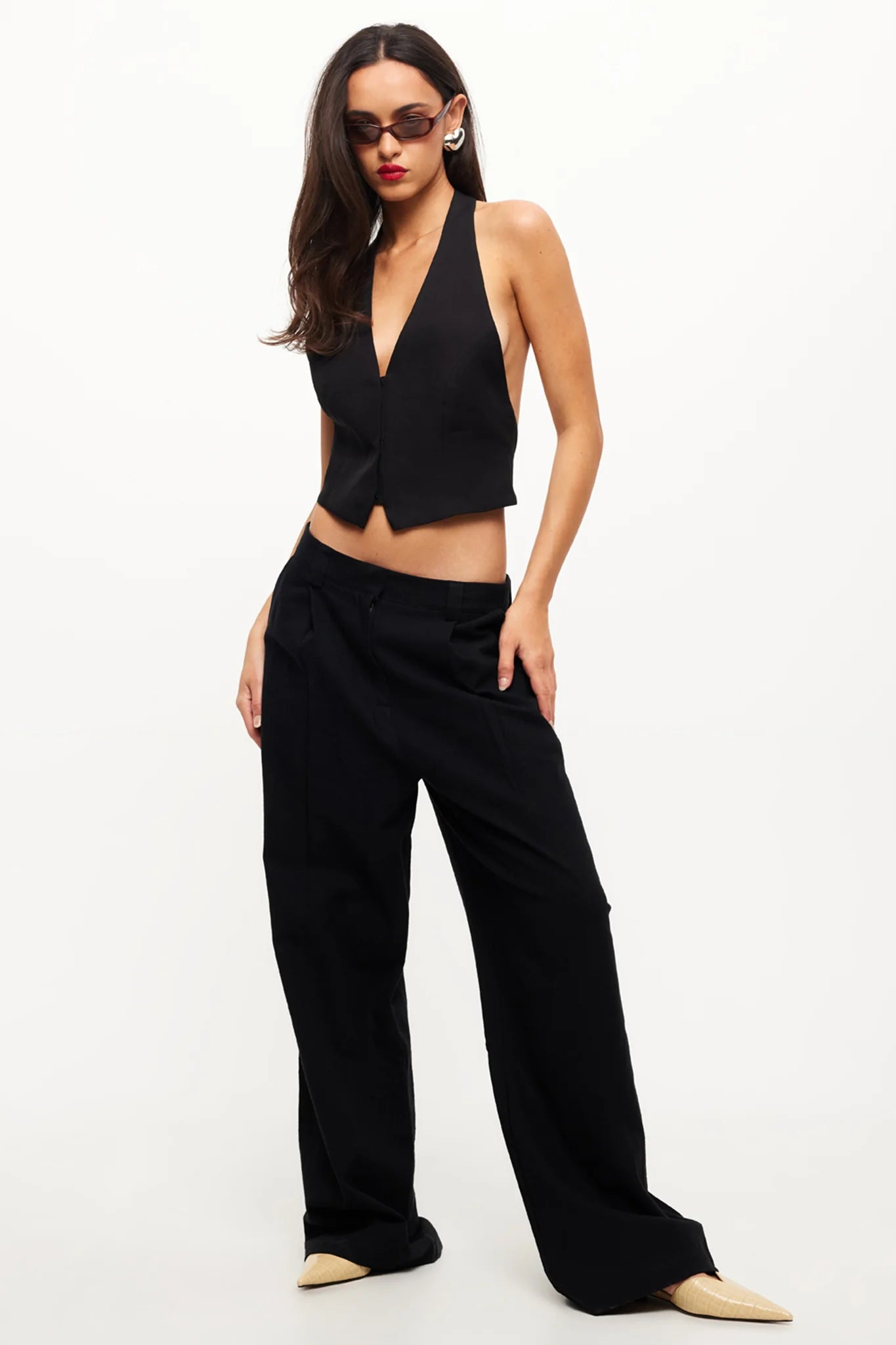 LIONESS Je Suis Halter Top Onyx
