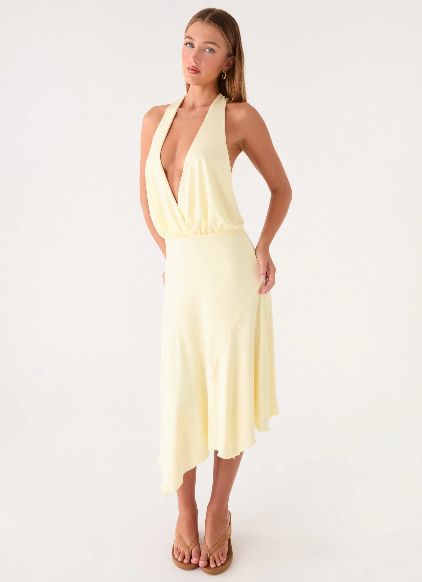 Ignite It Midi Dress - Lemon
