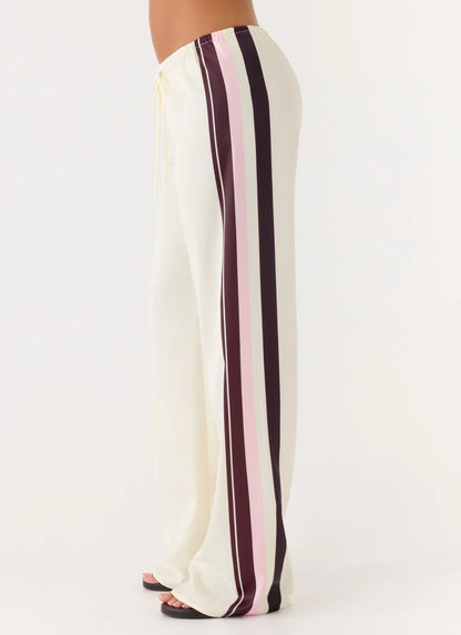 Deacon Low Rise Pants - Bloom Stripe