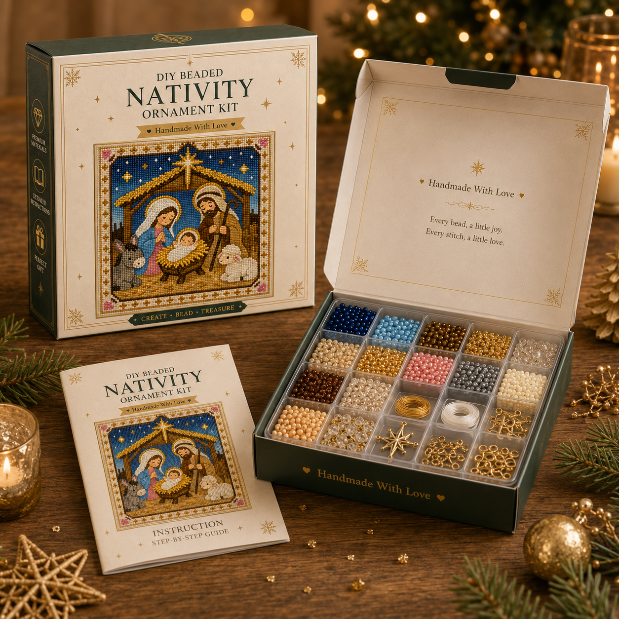 Peaceful Nativity Beaded Art DIY Kit