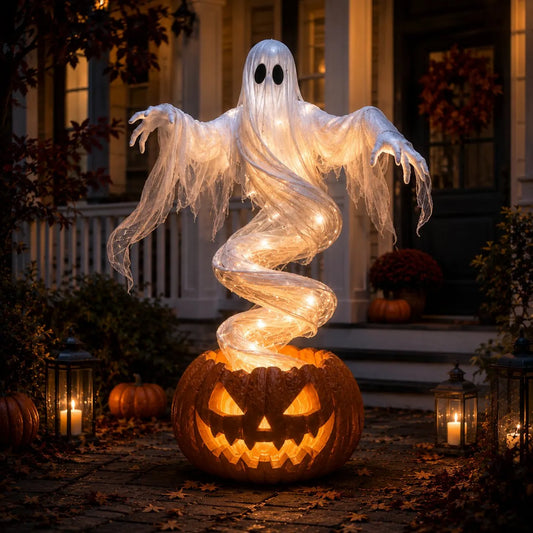 🎃👻Swirling Ghost Pumpkin Yard Lamp(Free Shipping)
