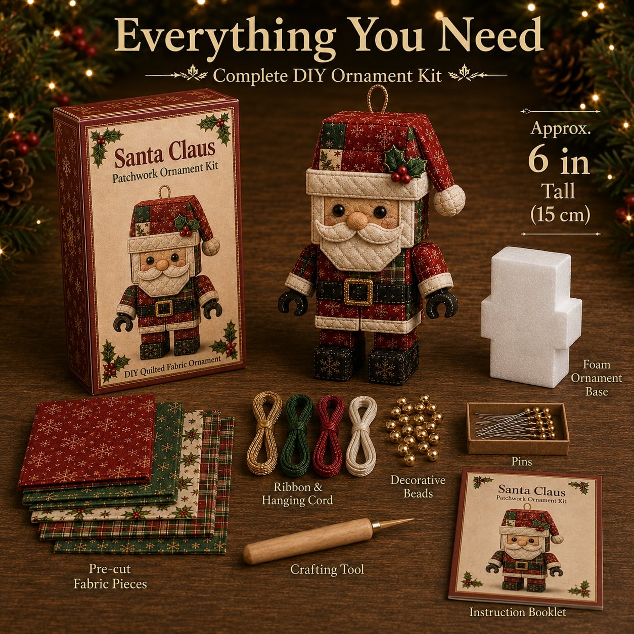 🎅⛄ Christmas Classics Block Figure Patchwork Ornament DIY Kit