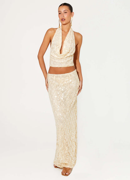 Bling It On Cowl Top - Ivory