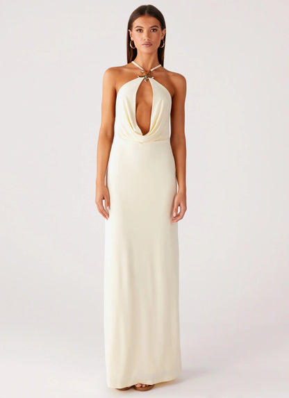 Mistlight Cowl Maxi Dress - Yellow