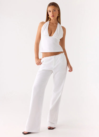 Josephina Linen Pant - White