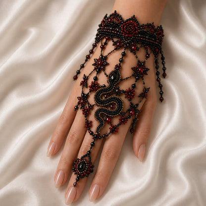 Enchanted Forest: Guardians & Shadows – DIY Beaded Hand Bracelet