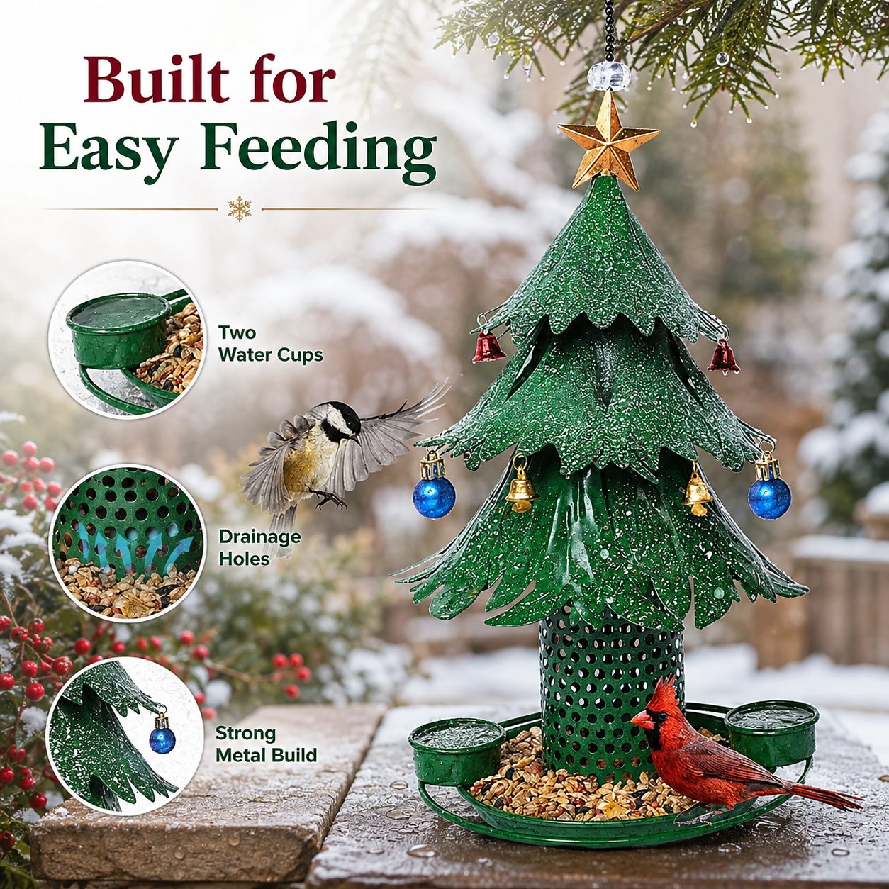 🐦🌲Christmas Tree Bird Feeder 🎄 Festive Backyard Holiday Decor