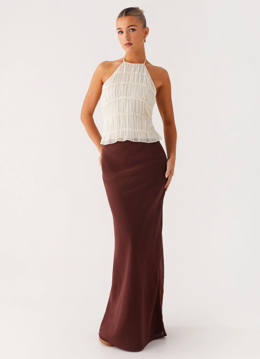 Sienna Sunset Maxi Skirt - Chocolate