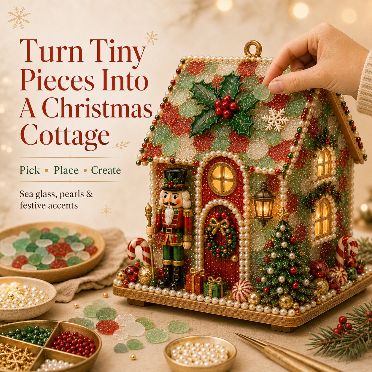 🏡DIY Glowing Coastal Glass-Style Christmas Cottage Kit Collection 💕