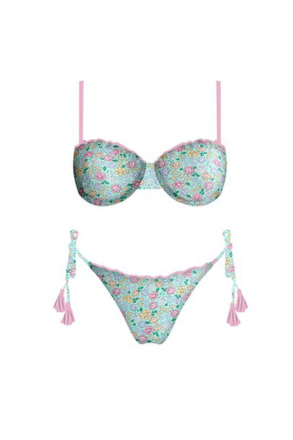 French Riviera Bikini Bottom Green Floral